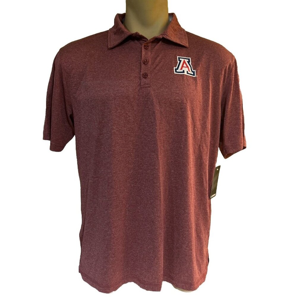 NEW Arizona Wildcats Colosseum Red Striped SS Polo Shirt Men's L